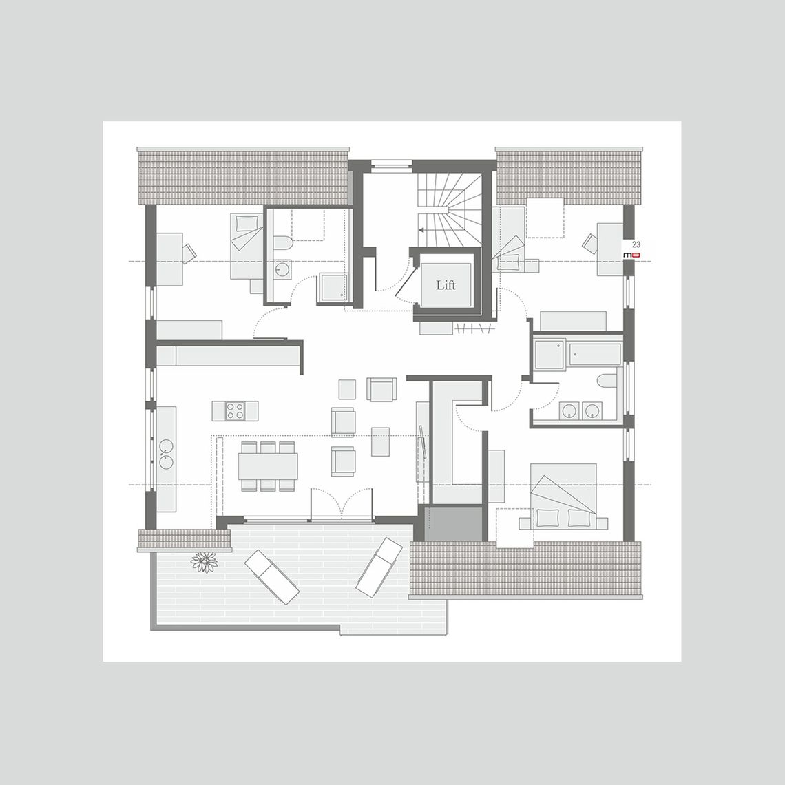 Projekt Grafenau Döffingen - Wohnung 6 (Dachgeschoss)