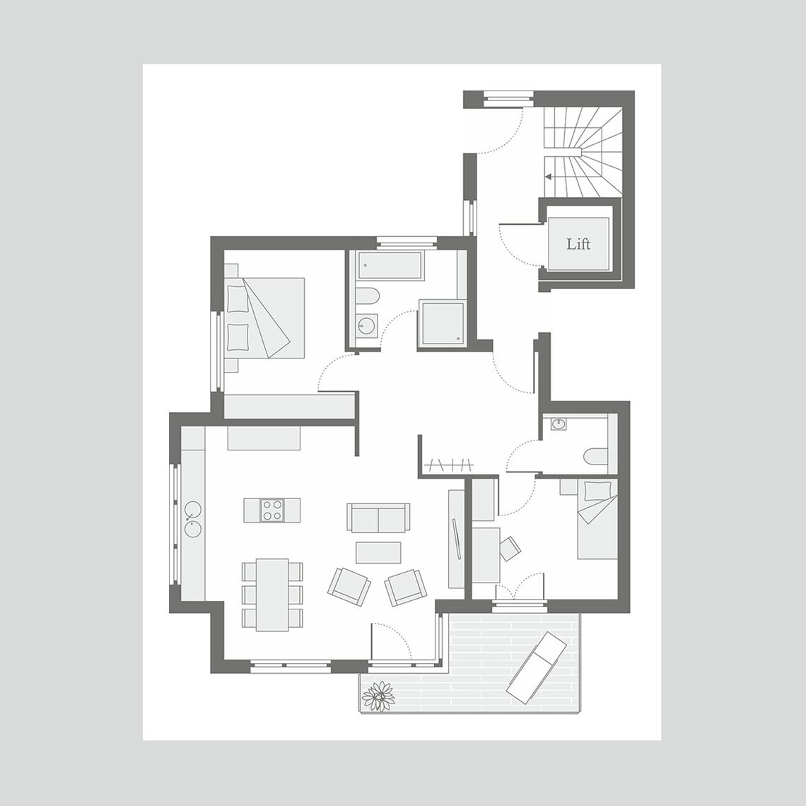 Projekt Grafenau Döffingen - Wohnung 2 (Erdgeschoss)